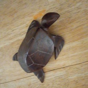 adorable solid wood turtle